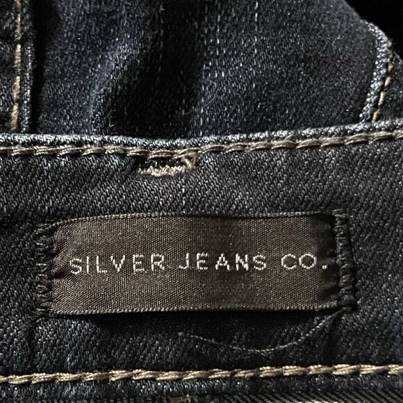 Silver Womens Size 33 Avery Straight Denim Raw Hem High Waist Jeans - Picture 6 of 6